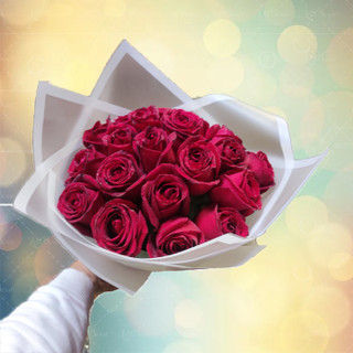 دسته گل رز هلندی قرمز ۲۰ شاخه